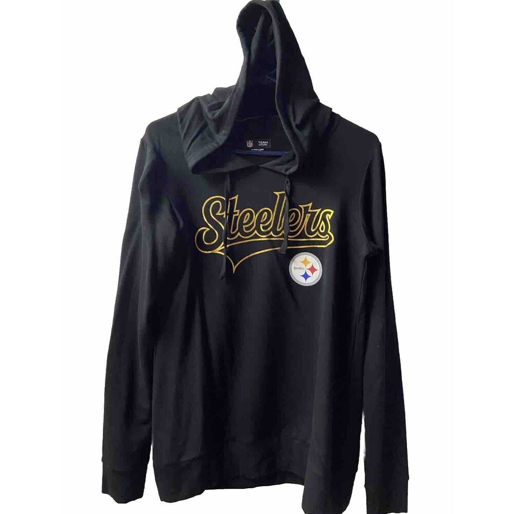 Steelers Pullover Hoodie Womens Size Small Black  Hooded Long Sleeve Jersey